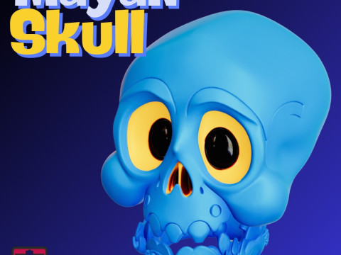 Jungle Skull STL File Cartoon Mayan-Inspired Skull Adventure Collectible Model 3D Print Model