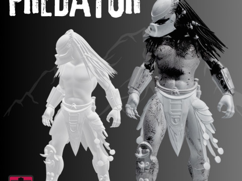 Silent Hunt STL File Minimal Predator Sci-Fi Collectible Model 3D 打印模型