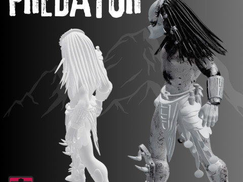 Silent Hunt STL File Minimal Predator Sci-Fi Collectible Model 3D 打印模型