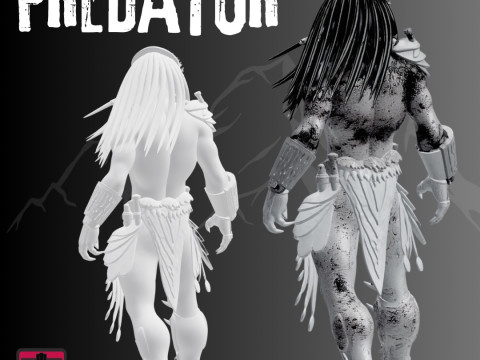 Silent Hunt STL File Minimal Predator Sci-Fi Collectible Model 3D 打印模型