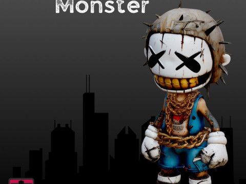Urban Scream STL File Hypebeast Punk Monster Chibi Horror Collectible 3D Print Model