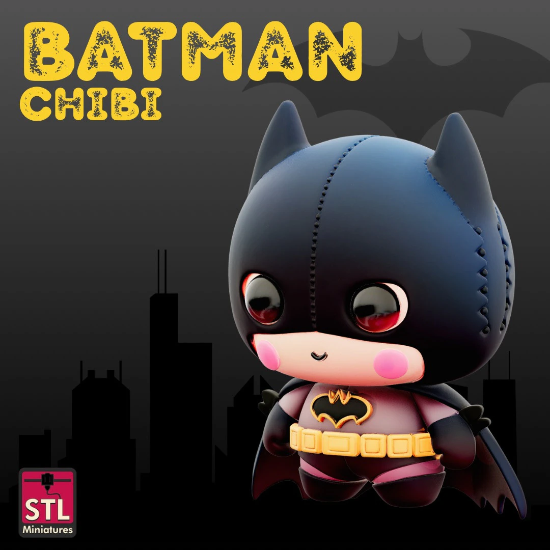 BatPaws STL File Chibi Animal as Batman Comic Critter Collectible 3D Print Model .c4d .max .obj .3ds .fbx .stl .blend 