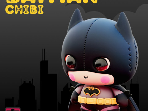 BatPaws STL File Chibi Animal as Batman Comic Critter Collectible 3D Print Model