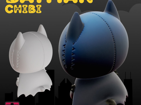 BatPaws STL File Chibi Animal as Batman Comic Critter Collectible 3D Druckmodell