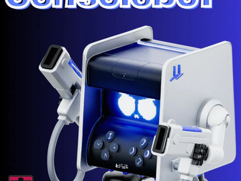 Arquivo ConsoleBot STL Chibi Cube Robot Gaming Mech colecion&aacute;vel Modelo de Impressão 3D