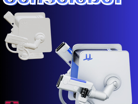 ConsoleBot STL File Chibi Cube Robot Gaming Mech Collectible 3D Druckmodell