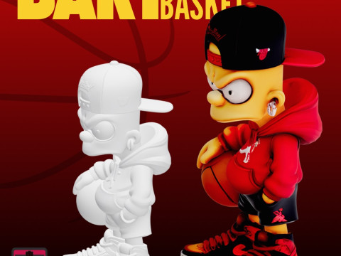 Baller Bart STL File Chibi Basketball Kid Street Collectible Model 3D Принт Модель