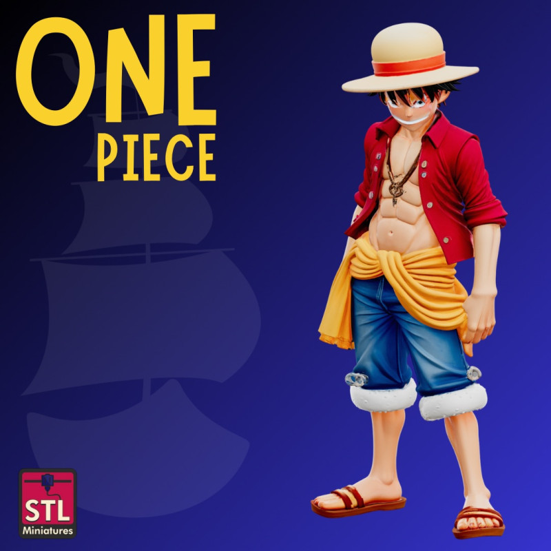 King of the Pirates STL File One Piece Hero Dynamic Anime Collectible 3D 打印模型 .c4d .max .obj .3ds .fbx .stl .blend
