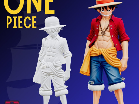 King of the Pirates STL File One Piece Hero Dynamic Anime Collectible 3D 打印模型