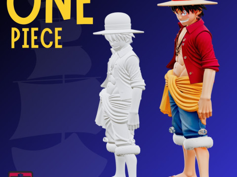 King of the Pirates STL File One Piece Hero Dynamic Anime Collectible 3D 打印模型