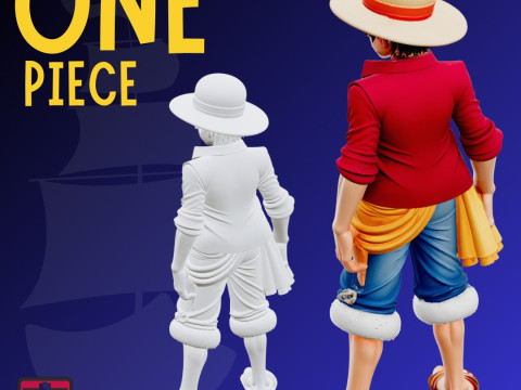 King of the Pirates STL File One Piece Hero Dynamic Anime Collectible 3D 打印模型