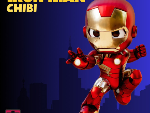 Chibi Iron Blast STL File Iron Man Miniature Superhero Collectible Model 3D Print Model