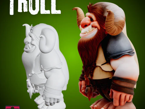 Gentle Giant STL File Chibi Troll Warrior Fantasy Collectible Model 3D Print Model