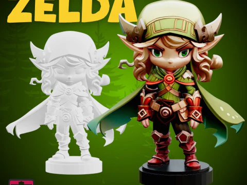 Evolved Hero STL File Artistic Zelda-Inspired Figure Legendary Fantasy Collectible 3D Print Model