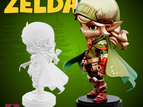 Evolved Hero STL File Artistic Zelda-Inspired Figure Legendary Fantasy Collectible 3D Print Model
