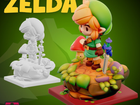Chibi Hero Quest STL File Zelda-Inspired Mini Adventure Collectible Model 3Dプリントモデル