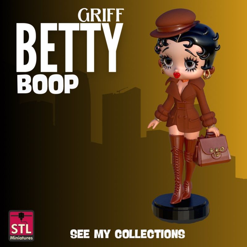 Fashion Diva Betty Vintage High-Fashion Style STL Model Elegant Chibi Collectible 3D Print Model .c4d .max .obj .3ds .fbx .stl .blend 
