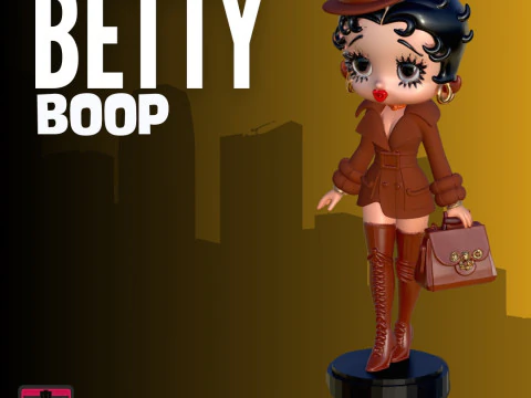 Moda diva betty vintage estilo de alta moda modelo stl elegante chibi colecion&aacute;vel Modelo de Impressão 3D