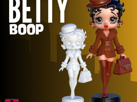 Fashion Diva Betty Vintage High-Fashion Style STL Model Elegant Chibi Collectible 3D Print Model