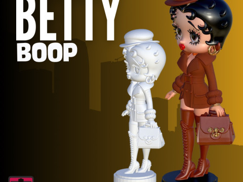Fashion Diva Betty Vintage High-Fashion Style STL Model Elegant Chibi Collectible 3D Print Model