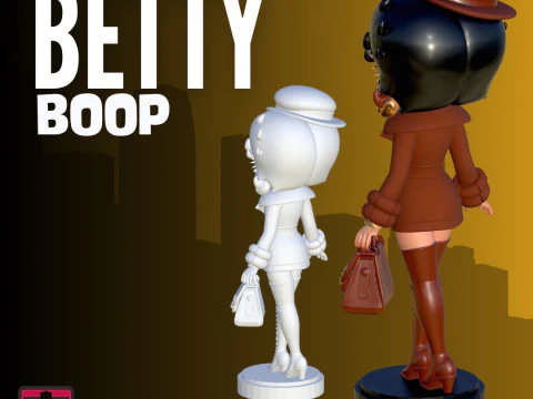 Fashion Diva Betty Vintage High-Fashion Style STL Model Elegant Chibi Collectible 3D Print Model