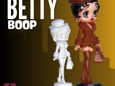 Fashion Diva Betty Vintage High-Fashion Style STL Model Elegant Chibi Collectible 3D Print Model