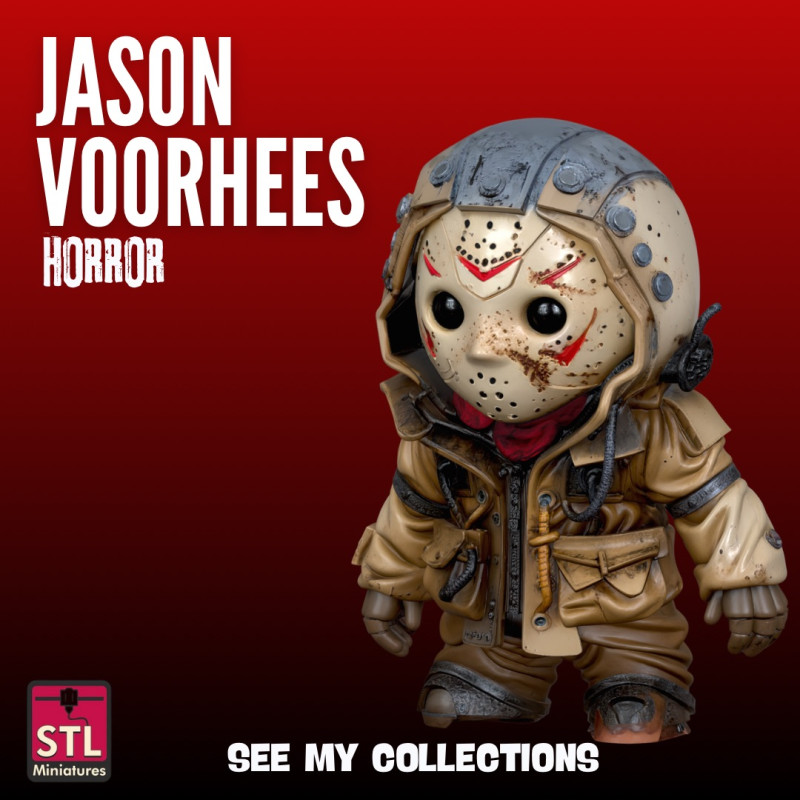 Silent Stalker Jason-Inspired STL Horror Model High Detail Outfit Base 3D Print Model .c4d .max .obj .3ds .fbx .stl .blend