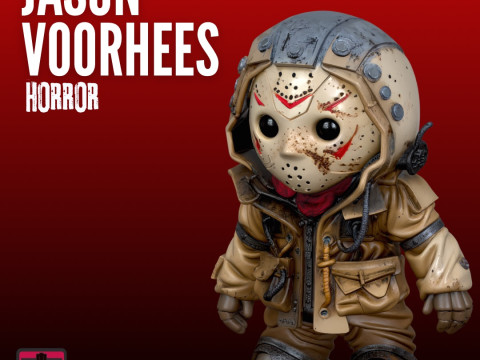 Silent Stalker Jason-Inspired STL Horror Model High Detail Outfit Base 3Dプリントモデル