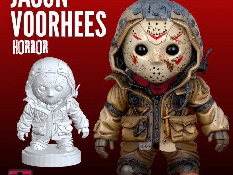 Silent Stalker Jason-Inspired STL Horror Model High Detail Outfit Base 3D Print Model