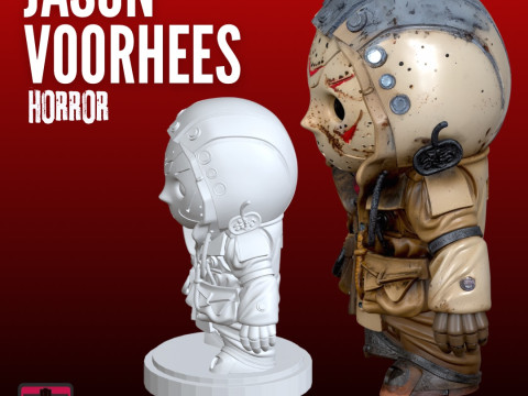 Silent Stalker Jason-Inspired STL Horror Model High Detail Outfit Base 3D Print Model