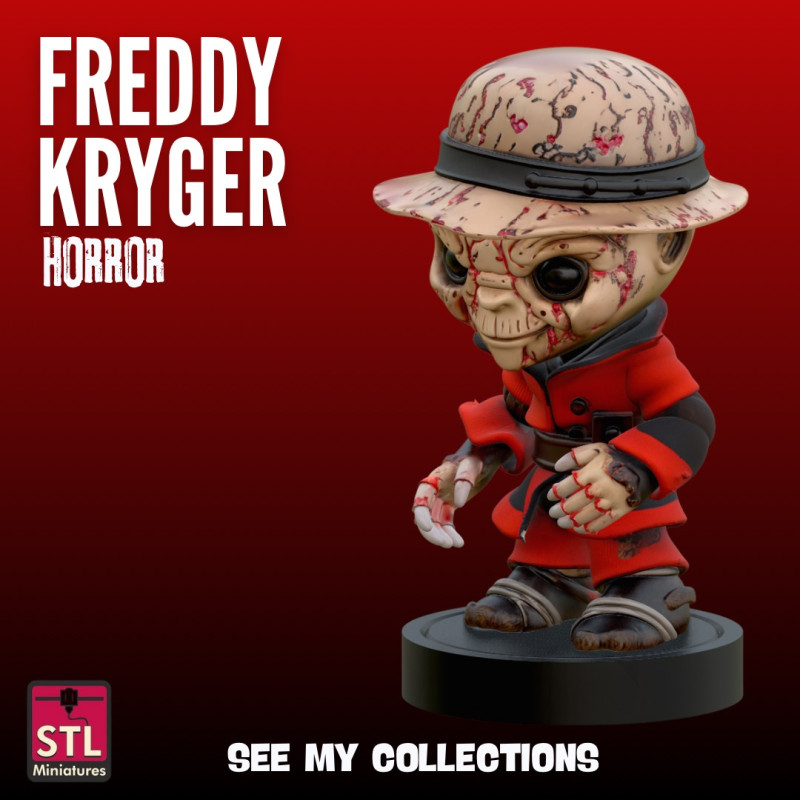 Chibi Freddy STL Horror-Inspired in One Piece with Display Base 3D printmodel .c4d .max .obj .3ds .fbx .stl .blend
