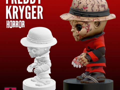 Chibi Freddy STL Horror-Inspired in One Piece with Display Base 3D Print Model