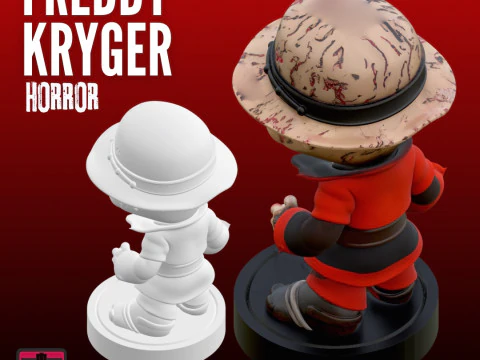 Chibi Freddy STL Horror-Inspired in One Piece with Display Base 3D Print Model