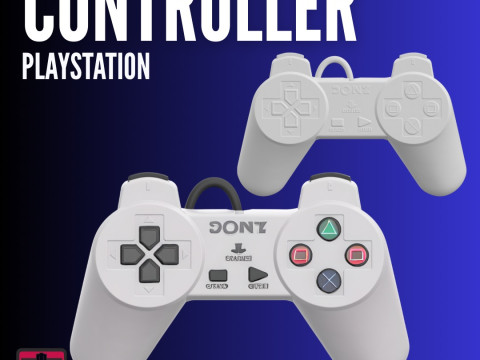 Retro Controller Inspired by PS1 STL File for 3D Printing Stylized Gadget 3D 프린트 모델