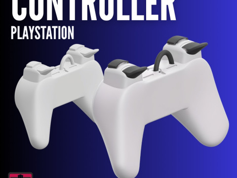 Retro Controller Inspired by PS1 STL File for 3D Printing Stylized Gadget Modèles 3D en vedette
