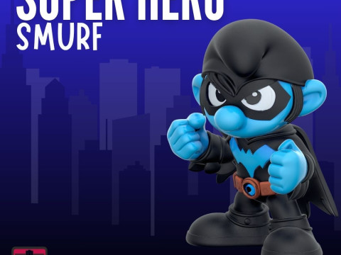 Smurf Superhero Inspired by the Dark Vigilante STL File for 3D Printing 3D 프린트 모델