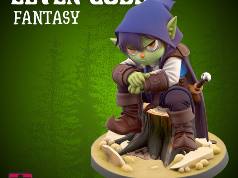 Elarin the Elven Goblin Stylized Fantasy Goblin STL for 3D Printing 3D प्रिंट मॉडल
