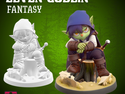 Elarin the Elven Goblin Stylized Fantasy Goblin STL for 3D Printing 3D प्रिंट मॉडल
