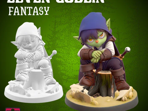 Elarin the Elven Goblin Stylized Fantasy Goblin STL for 3D Printing 3D Print Model