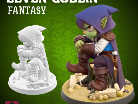 Elarin the Elven Goblin Stylized Fantasy Goblin STL for 3D Printing 3D प्रिंट मॉडल