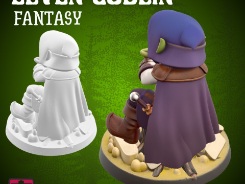 Elarin the Elven Goblin Stylized Fantasy Goblin STL for 3D Printing 3D प्रिंट मॉडल