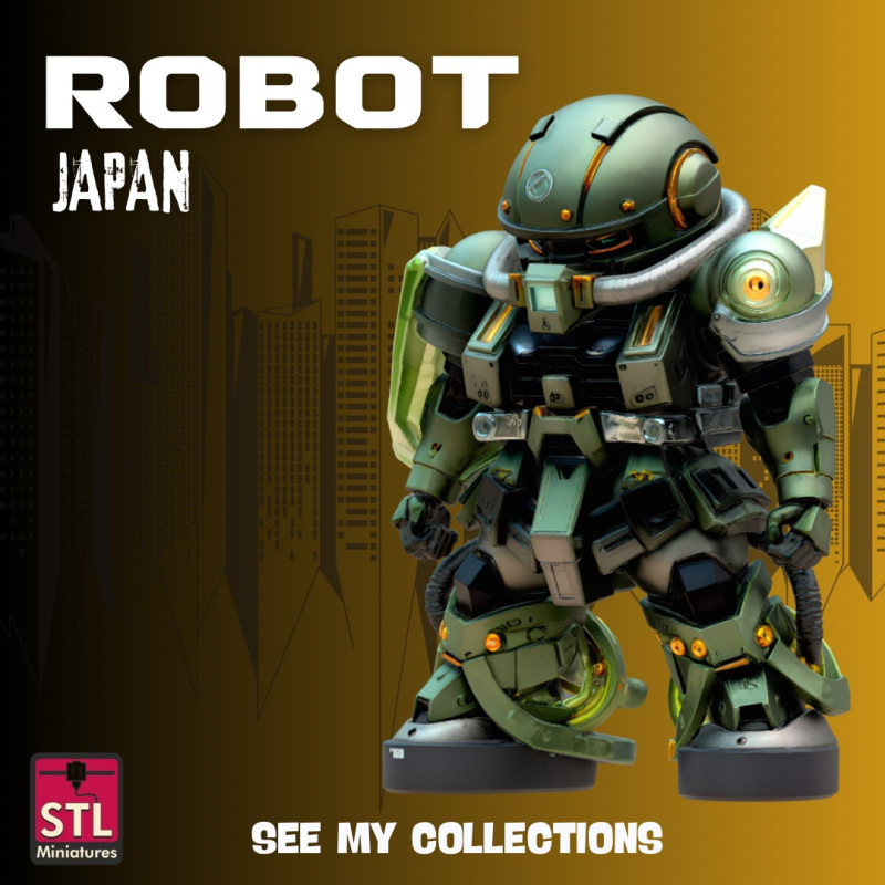 Japanese Mecha Defender STL File for 3D Printing 3D Принт Модель .c4d .max .obj .3ds .fbx .stl .blend