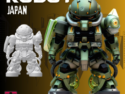 Japanese Mecha Defender STL File for 3D Printing 3D Принт Модель