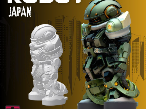 Japanese Mecha Defender STL File for 3D Printing 3D Принт Модель