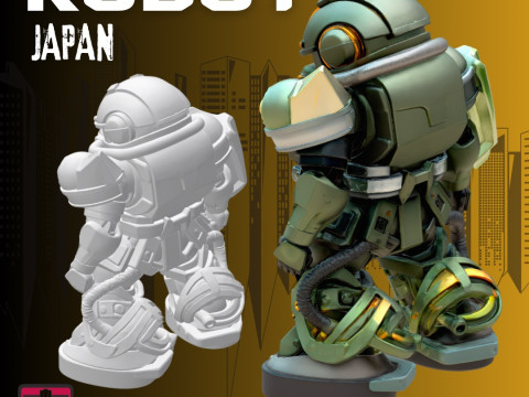Japanese Mecha Defender STL File for 3D Printing 3D Принт Модель