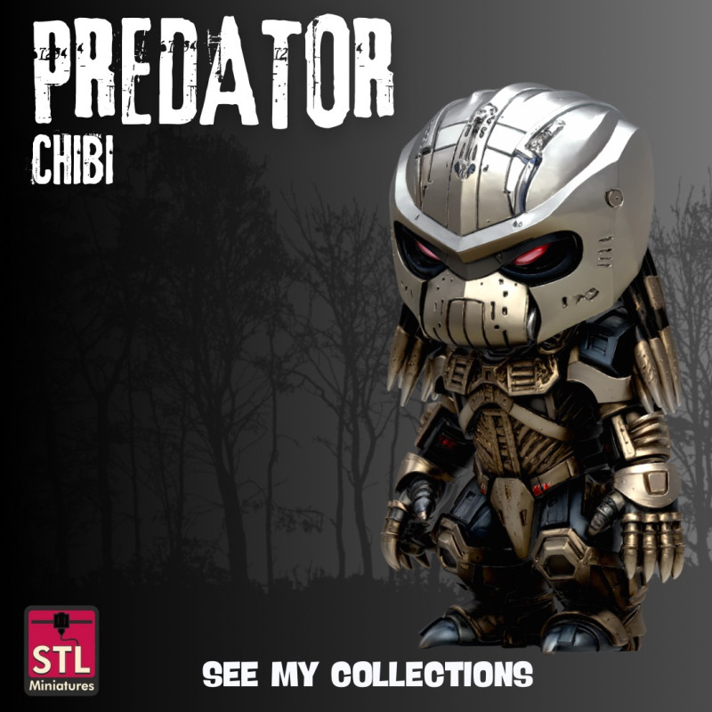 Chibi Predator-Inspired Warrior STL File for 3D Printing 3D Druckmodell .c4d .max .obj .3ds .fbx .stl .blend