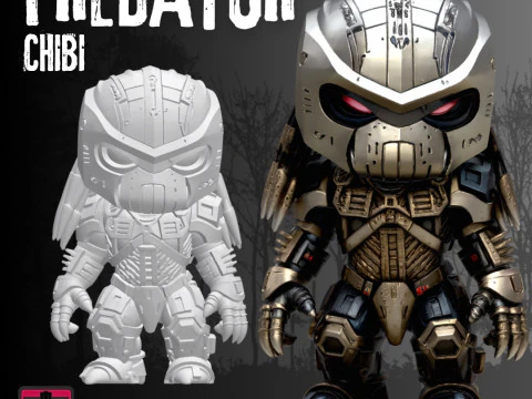 Chibi Predator-Inspired Warrior STL File for 3D Printing 3D Print Model