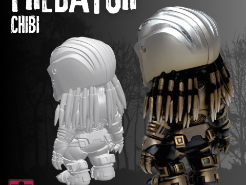 Chibi Predator-Inspired Warrior STL File for 3D Printing 3D Druckmodell