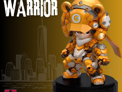 Chibi Panda Mecha Warrior STL File Armored Panda Robot Suit with Child Pilot Inside 3D Printable Modèles 3D en vedette