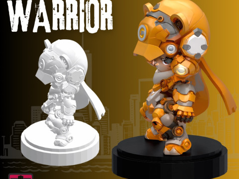 Chibi Panda Mecha Warrior STL File Armored Panda Robot Suit with Child Pilot Inside 3D Printable 3Dプリントモデル
